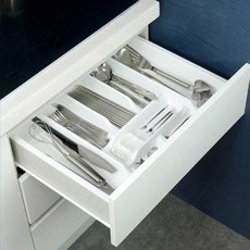 抽屜式餐具收納盒, 白色, 1個