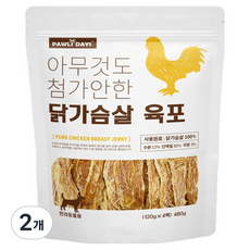 폴리데이 강아지 아무것도 첨가안한 육포, 480g, 2개, 닭가슴살 480g, 2개, 닭가슴살