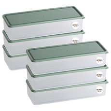 BETREE 可彎曲冷凍庫收納盒 第2季 2100ml 綠色, 6個, 1入
