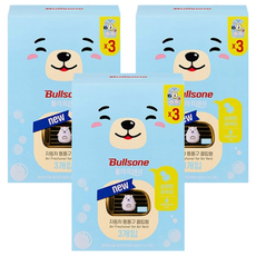 불스원 폴라프레쉬 통풍구 클립형 캐릭터 차량용방향제 부부 3p, 3개, 아쿠아향