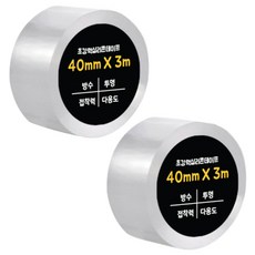 다다 초강력 실리콘테이프 단면 40mm x 3m, 투명, 2개