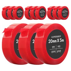 다다 초강력 양면테이프 20mm x 5m, 투명, 12개