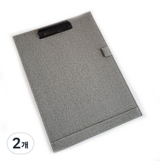 UPEAR 皮革鐵製A4文件夾板, 灰色, 2個