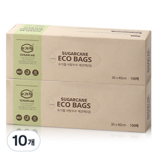 슈가랩 에코백 25cm x 40cm, 대(L), 100개입, 10개
