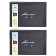 CCHING 青青文具 13K口袋素描本 黑卡 簡單生活, 13K, 40, 2本