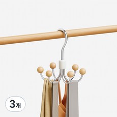 몽리코 옷장 가방 타이 스카프 다용도 걸이대, 우드, 3개
