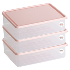 비트리 시즌2 휘어지는 냉동실 정리용기 2300ml 핑크, 3개입, 1세트