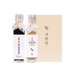 Seowondang 敘元堂 薊菜風味醬油 180ml + 炒芝麻 85g 套組, 1套