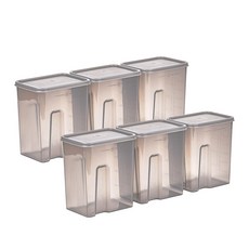 땡스소윤 냉동실 전용 밀폐용기 타워3호 투명그레이, 6개, 단품