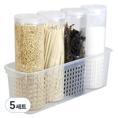 Silly Cook 圓形特大冰箱整理容器 4入 + 小託盤, 5套