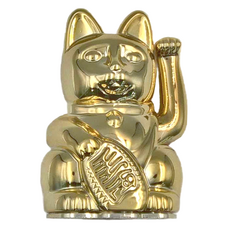 Mini Lucky Cats 迷你幸運繽紛自動招手招財貓 - 7 x 5 x 10cm, 閃金色