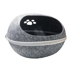 OUTSY 舒眠羊毛氈可拆式多用蛋形貓窩 590g, 灰色, 1個