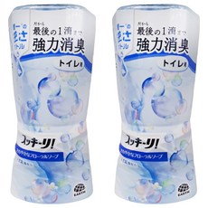 EARTH 地球製藥 廁所芳香除臭劑, 強力消臭, 倒立滴液設計, 花朵皂香, 400ml, 2瓶