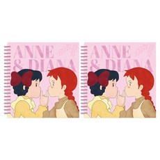 Flyingwhales 紅髮安妮彩色線圈筆記本, 2個, 秘密