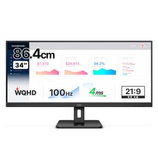 알파스캔 AOC WQHD 100 울트라와이드 무결점 모니터, U34E2M