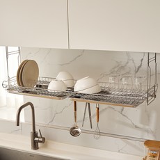 트레벨 광폭 씽크선반 90 x 28 cm, 1단, 실버, 1개