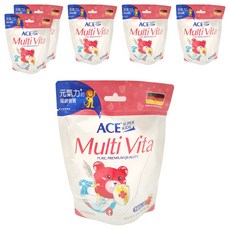 ACE SUPER KIDS 綜合維他命軟糖, 德國進口, 10種維生素, 14顆/袋, 2.8g, 6包