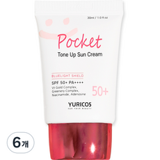 유리코스 포켓 톤업 선크림 SPF50+ PA++++, 6개, 30ml