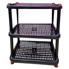 Polywise 翰庭 鞋架, 黑色, 3層