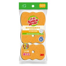 3M Scotch-Brite 百利 菜瓜布隨手掛架組補充包 餐具專用 41YUB-3MO, 3片, 1包