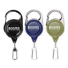 BOOMS FISHING RG1 伸縮鑰匙圈 3件組, 1套, 黑色 + 藍色 + 綠色