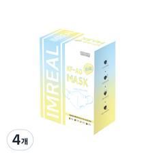 아임리얼 두두 비말차단 KF-AD 키즈 마스크 소형, 30개입, 4개, 화이트