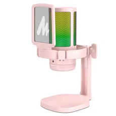maono 閃克 一鍵式降噪麥克風 直播 錄音用 USB電容式電競, 粉紅色, DGM20
