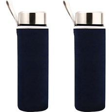 뷰레이티닷컴 베이크 무지 물병가방 550ml, 네이비, 2개