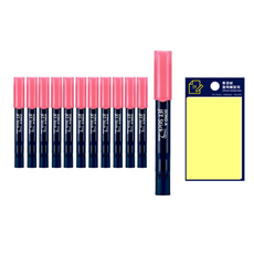 東亞 Jet Stick 2 橢圓形 12入 + Tukobi 便利貼組, 粉紅色(Jet Stick), 黃色(便利貼), 1套
