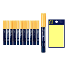 東亞 Jet Stick 2 橢圓形 12入 + Tukobi 便利貼組, 橘色(Jet Stick), 黃色(便利貼), 1套