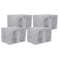 comet home 布質收納箱 100L, 灰色, 4個