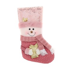 Artyhome 頂部亮片聖誕襪裝飾, 雪人