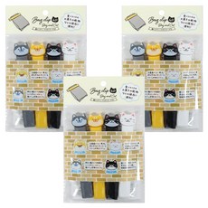 日本 echo 封口夾, 3盒, 貓咪狗狗 灰色 + 黑色 + 白色 + 黃色