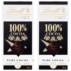 린트 엑설런스 100% 다크 초콜릿, 50g, 2개