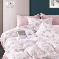 LoveCity 寢城之戀 台灣製 吸濕排汗萊賽爾天絲 兩用被床包組(洛鈴/雙人5尺), 1入, 床包、枕套、兩用被