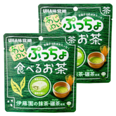 UHA 味覺糖 噗啾 茶軟糖 伊藤園抹茶使用, 62g, 2包