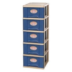KEYWAY 聯府 五層櫃 附輪, 附輪 藍色