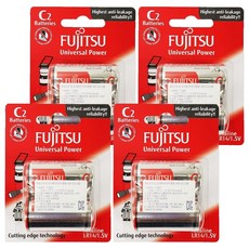 FUJITSU 富士通 通用電源鹼性C型AA電池, 2入, 4個