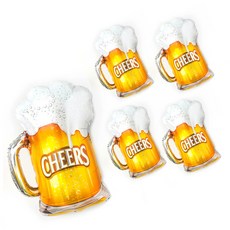 啤酒杯錫箔氣球, 混合顏色, 5個