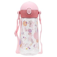 LiLFANT 兒童背帶彈蓋Tritan水瓶, 雪兔, 470ml, 1個