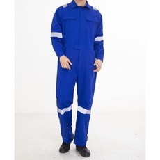 美化部長 大尺碼 一件式鈴木反光條工作服 維修服 焊接服 連身褲, 05 藍色, 1個