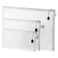 城市漫遊 紗網拉鍊袋組 透明網格收納袋 旅行收納袋, 大(34 x 25cm) + 中(24 x 18cm) + 小(21 x 12cm), 1組