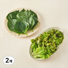 친환경 상추 & 깻잎 모둠쌈, 120g, 2개