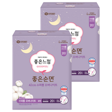 좋은느낌 좋은순면 생리대 패드형, 슈퍼롱, 20개입, 2개