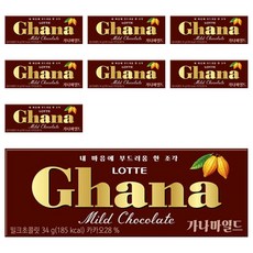 가나 마일드 밀크초콜릿, 34g, 8개