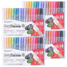 giorgione 萬能壓克力馬克筆裝飾筆 鏡面玻璃繪畫, 4個, 18色