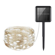 WIDE VIEW 太陽能戶外裝飾燈串 200LED 防水 零電費, 1個, 冷白光