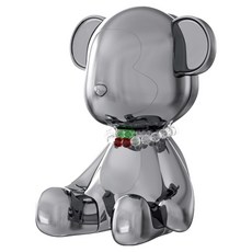 THREENINE Mungkey Monkey 車用芳香劑 主體 + 香氛 + 串珠項鍊套組 鍍鉻黑, 1套, 清新棉花