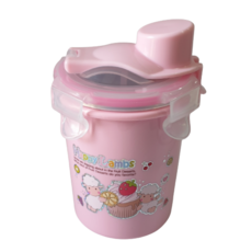 兒童雙手柄吸管杯 260ml S號, 粉色, 1個