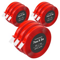 다다 초강력 실리콘 아크릴 폼 양면테이프 7mm x 3m, 투명, 9개